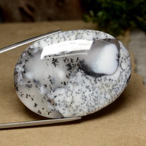 99.91 ct Multicolor Dendritic Agate Stone, Natural Dendritic Agate in Oval Cabochon Shape for Sale