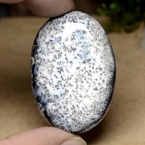 104.78 ct Multicolor Dendritic Agate Gemstone, Dendritic Agate Gem in Oval Cabochon Shape for Sale.