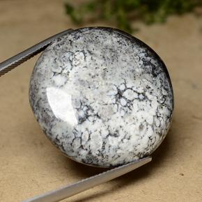 44.26 ct Multicolor Dendritic Agate Stone, Natural Dendritic Agate in Round Cabochon Shape for Sale