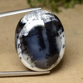 42.78 ct Multicolor Dendritic Agate Gemstone, Dendritic Agate Gem in Oval Cabochon Shape for Sale.