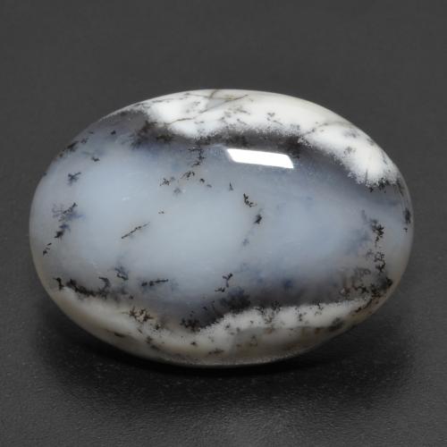 20,4 x 14,9mm ovaler mehrfarbiger Dendritischer-Achat aus Indien, Gewicht 12,14 ct, 1 Stück Dendritischer-Achat - Farbe: Mehrfarbig, natürlicher Edelstein in Translucent Reinheit, Mohs-Härte von 6,5 - 7 Geeignet für den täglichen Gebrauch im Schmuck, Photo A