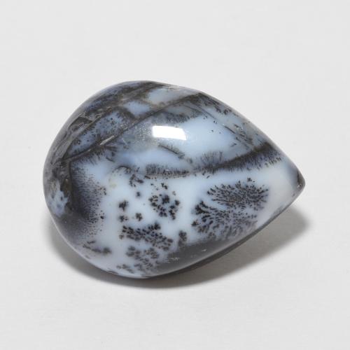 6.50 ct Multicolor Dendritic Agate Gemstone, Dendritic Agate Gem in Pear Cabochon Shape for Sale.