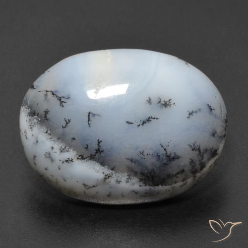 12.57 ct Oval Dendritic Agate, 20.1 x 15.2 mm From India, Photo A