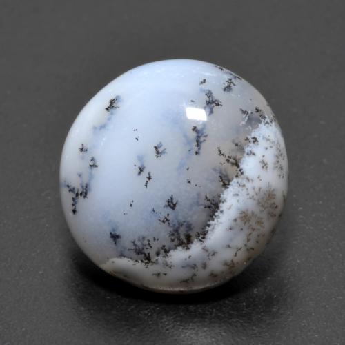 Dendritique Agate Multicolore round cabochon de l'Inde, 13,6mm, poids de 6,91 ct, pierre gemme naturelle Non traité de pureté Translucide, 1 pièce d'agate dendritique, couleur Multicolore, dureté Mohs de 6.5 à 7 convient aux bijoux de tous les jours, pierre de sagesse, Photo A