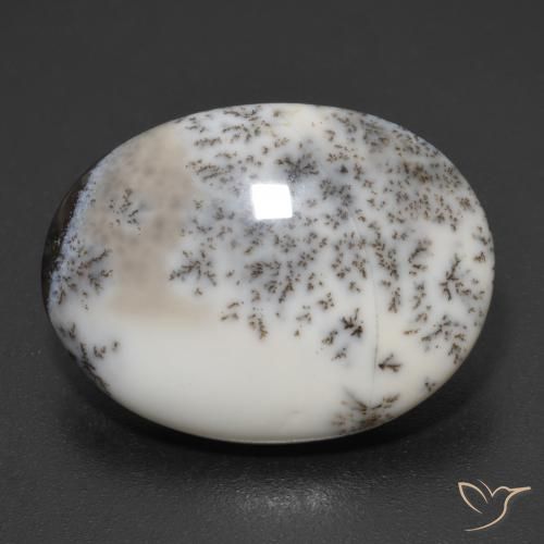 9.34 ct Oval Dendritic Agate, 20.1 x 15.1 mm From India, Photo A