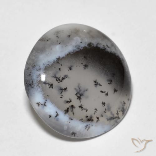 7.84 ct Round Dendritic Agate, 17.1 mm From India, Photo A