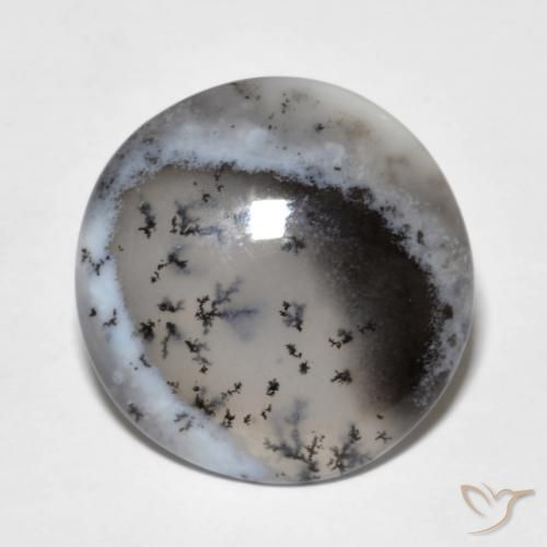 7.84 ct Multicolor Dendritic Agate Stone, Natural Dendritic Agate in Round Cabochon Shape for Sale