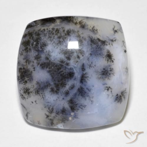 18.18 ct Cushion Dendritic Agate, 19.2 x 19.1 mm From India, Photo A