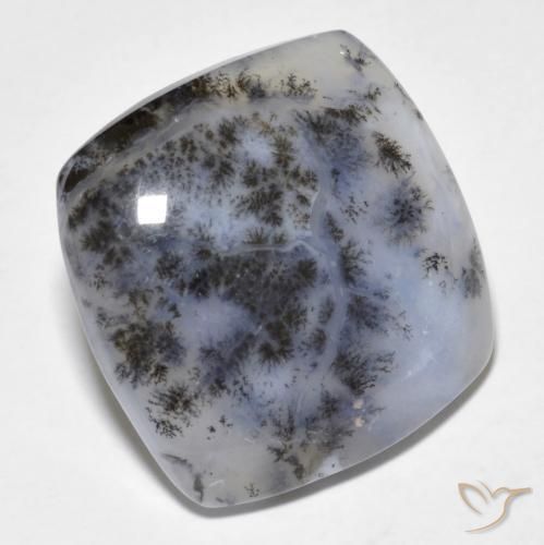18.18 ct Multicolor Dendritic Agate Stone, Natural Dendritic Agate in Cushion Cabochon Shape for Sale