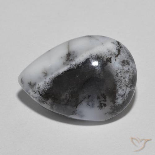 8.67 ct Pear Dendritic Agate, 18.1 x 13.1 mm From India, Photo A