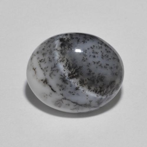 Dendritique Agate Ovale en damier des États-Unis 4,3 ct, dimension 12,3 x 10,2mm, pureté Opaque , pierre gemme naturelle Non traité, 1 pièce d'agate dendritique de couleur Blanc multicolore, dureté Mohs de 6.5 à 7 convient aux bijoux de tous les jours, pierre de sagesse, Photo A