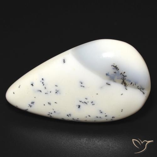 16.23 ct Pear Dendritic Agate, 28.1 x 16.5 mm From India, Photo A