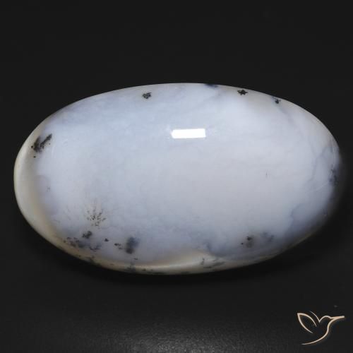 28.1 ct Oval Dendritic Agate, 27.9 x 17.5 mm From India, Photo A