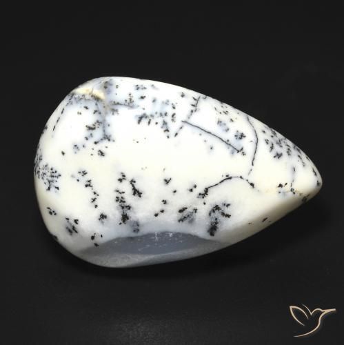Agata dendritica a pera da 9,07 ct, 19,9 x 14 mm dall'India, Photo A