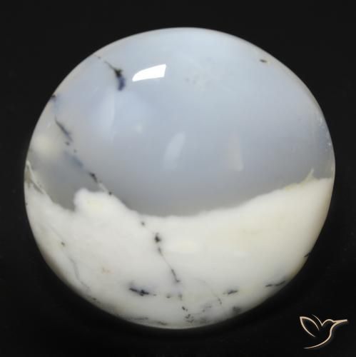 25.49 ct Round Dendritic Agate, 23.1 mm From India, Photo A