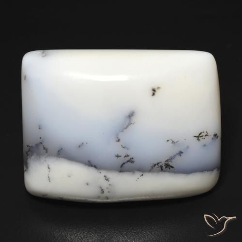 Dendritique Agate Coussin en damier des États-Unis 21,3 ct, dimension 21,3 x 17,2mm, pureté Opaque , pierre gemme naturelle Non traité, 1 pièce d'agate dendritique de couleur Blanc avec noir, dureté Mohs de 6.5 à 7 convient aux bijoux de tous les jours, pierre de sagesse, Photo A