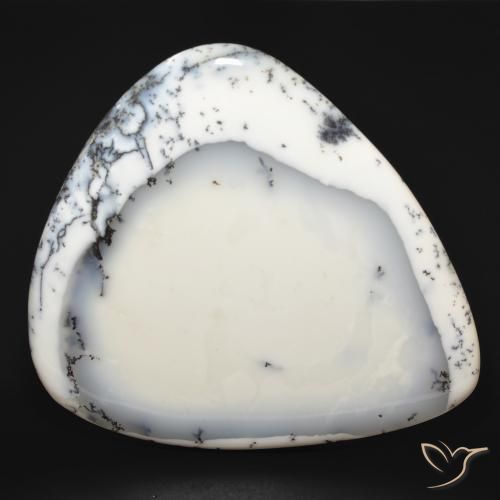 210.16 ct White Dendritic Agate Stone, Natural Dendritic Agate in Pear Cabochon Shape for Sale