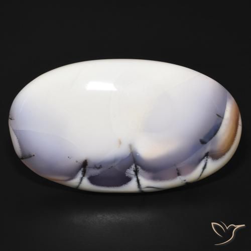 98.41 ct Oval Dendritic Agate, 50.7 x 29.1 mm From India, Photo A