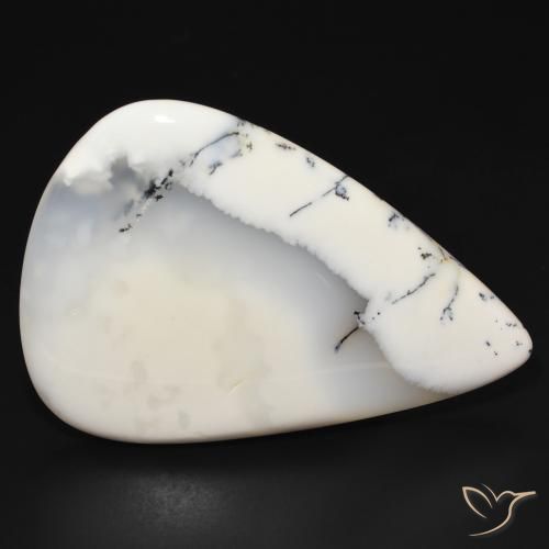 113.87 ct Pear Dendritic Agate, 58.6 x 41.1 mm From India, Photo A