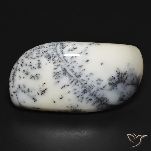35.33 ct Fancy Dendritic Agate, 35.2 x 18.4 mm From India, Photo A