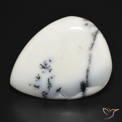 31.45 ct Pear Dendritic Agate, 32 x 25 mm From India, Photo A