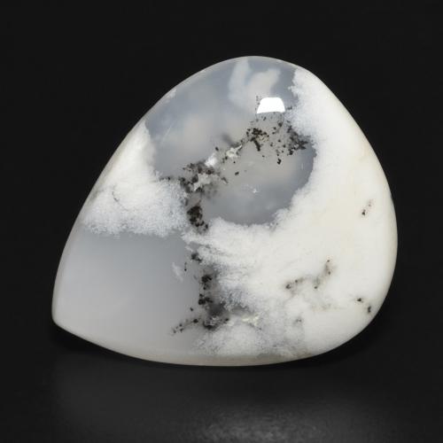 8.78 ct Pear Dendritic Agate, 18 x 15.3 mm From India, Photo A