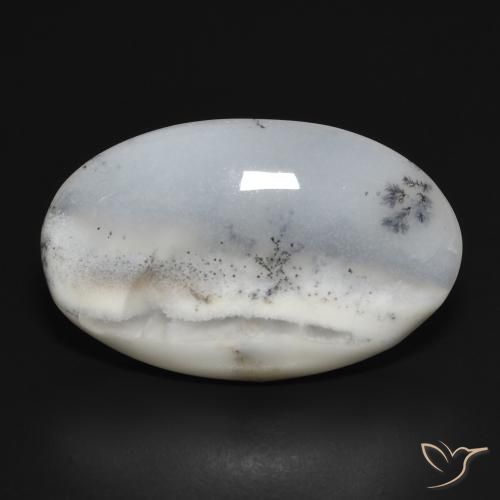 21.31 ct Oval Dendritic Agate, 27.2 x 16.9 mm From India, Photo A