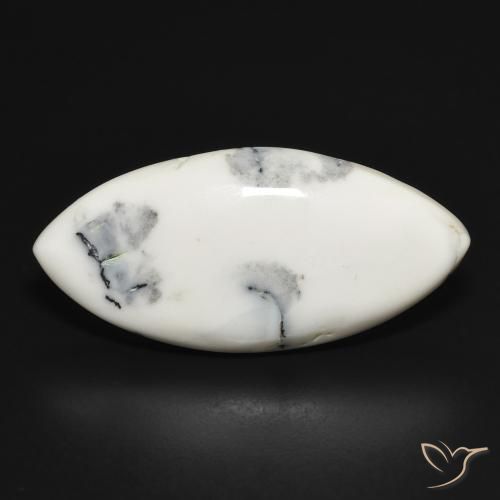 15.94 ct Marquise Dendritic Agate, 29.7 x 14 mm From India, Photo A