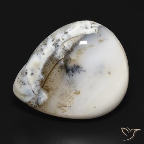 24.75 ct Pear Dendritic Agate, 24.2 x 20.4 mm From India, Photo A