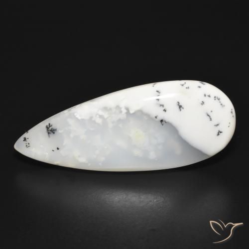 20.07 ct Pear Dendritic Agate, 35.8 x 14.2 mm From India, Photo A