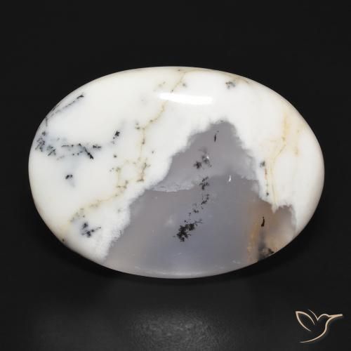31.06 ct Oval Dendritic Agate, 29.2 x 21.1 mm From India, Photo A
