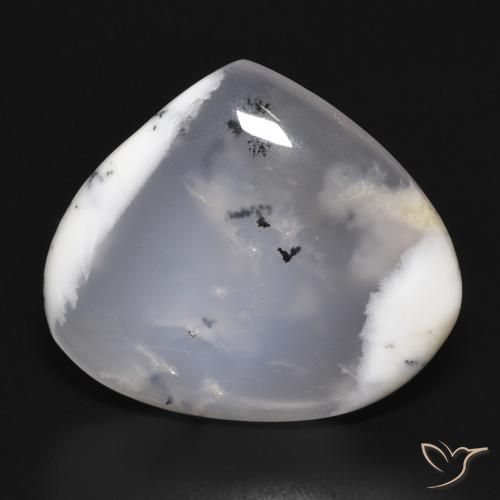 17.98 ct Pear Dendritic Agate, 23.2 x 20.1 mm From India, Photo A