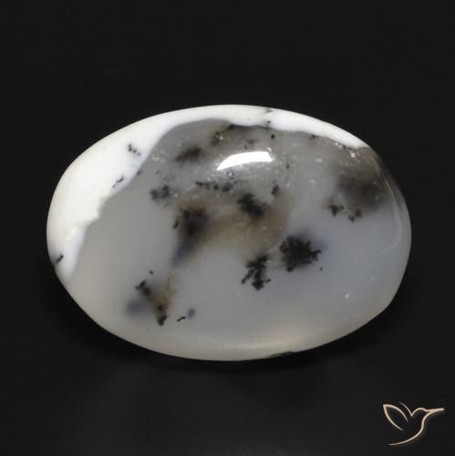 10.81 ct Oval Dendritic Agate, 17.4 x 12.3 mm From India, Photo A