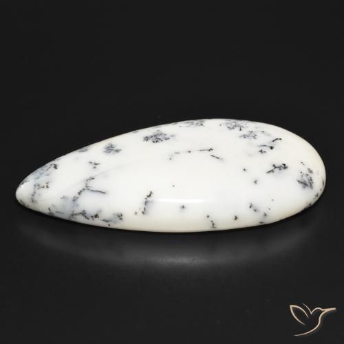 Dendritic Agate Gemstone in 45.6 x 21.9 mm Size for Sale, Dendritic Agate Stone in Multicolor White Color