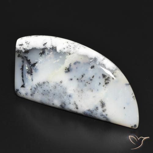 41.89 ct White Dendritic Agate Stone, Natural Dendritic Agate in Fancy Cabochon Shape for Sale