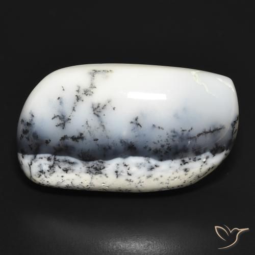 30.95ct Natural White with Black Dendritic Agate, Fancy, Opaque