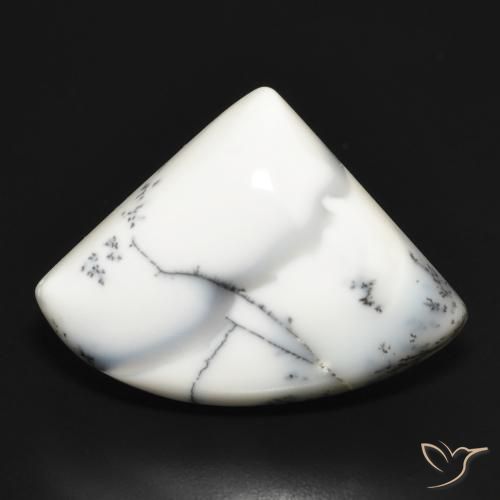 20.70ct Natural White with Black Dendritic Agate, Fancy, Opaque