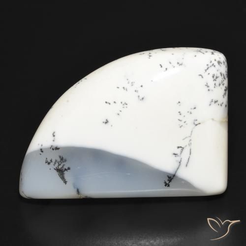 39.45ct Natural White with Black Dendritic Agate, Fancy, Opaque