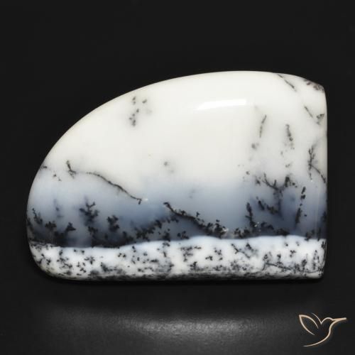 37.40ct Natural White with Black Dendritic Agate, Fancy, Opaque