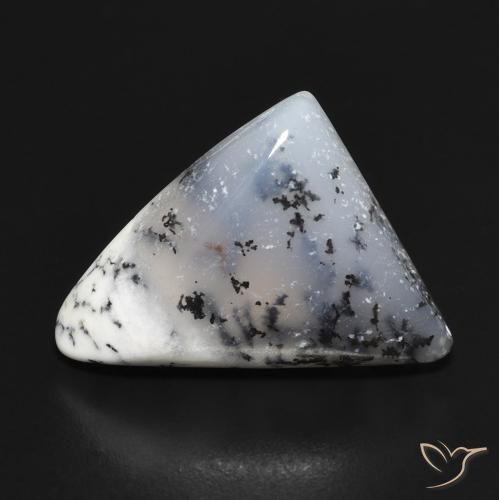 9.33 ct White Dendritic Agate Gemstone, Dendritic Agate Gem in Fancy Cabochon Shape for Sale.
