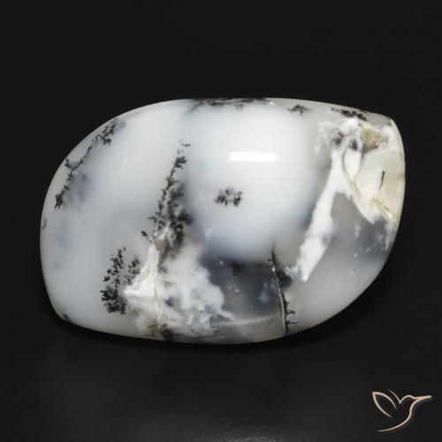 18.88ct Natural White with Black Dendritic Agate, Fancy, Opaque