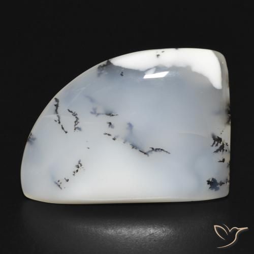 17.05ct Natural White with Black Dendritic Agate, Fancy, Opaque