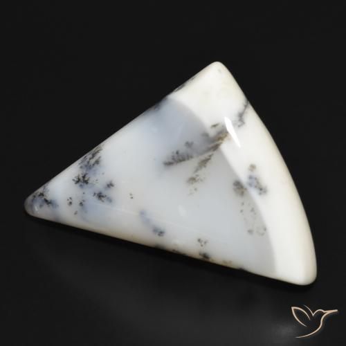34.04 ct White Dendritic Agate Stone, Natural Dendritic Agate in Fancy Cabochon Shape for Sale