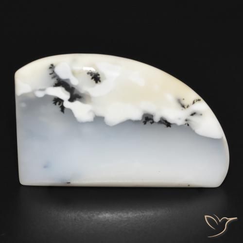 21.77ct Natural White with Black Dendritic Agate, Fancy, Opaque
