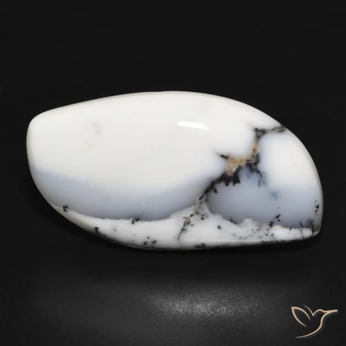 20.34ct Natural White with Black Dendritic Agate, Fancy, Opaque