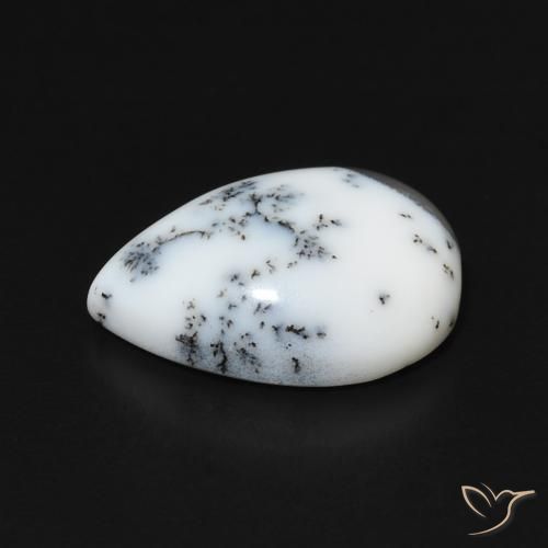 Dendritic Agate Gemstone in 14 x 10 mm (calibrated) Size for Sale, Dendritic Agate Stone in Multicolor White Color
