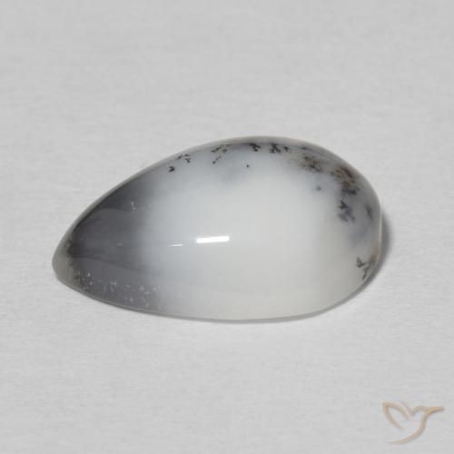 Dendritic Agate Gemstone in 15 x 10 mm (calibrated) Size for Sale, Dendritic Agate Stone in Multicolor White Color