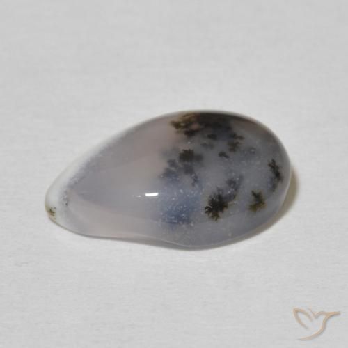 Dendritic Agate Gemstone in 13 x 9 mm (calibrated) Size for Sale, Dendritic Agate Stone in Multicolor White Color