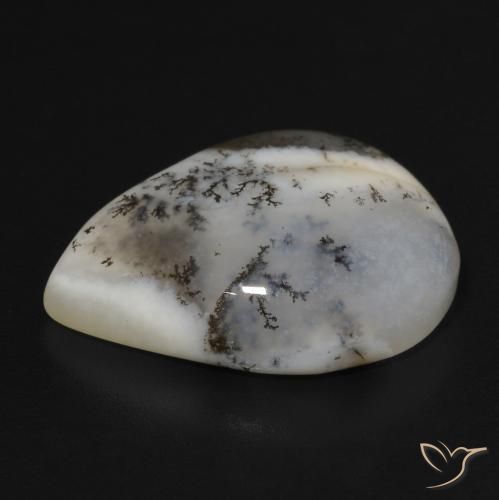 Dendritic Agate Gemstone in 20 x 15 mm (calibrated) Size for Sale, Dendritic Agate Stone in Multicolor White Color