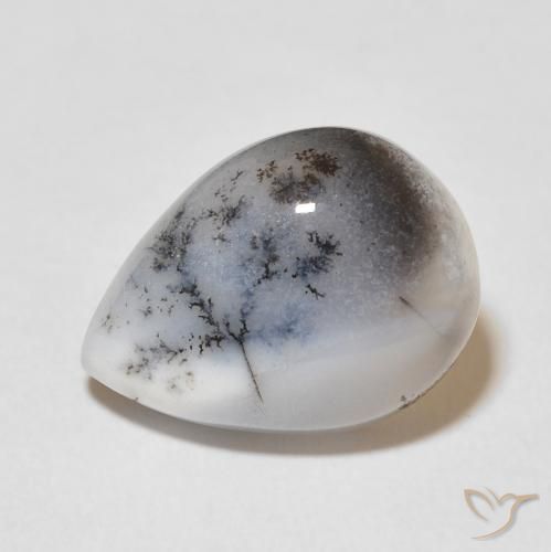 8.31ct Natural Multicolor White Dendritic Agate, Pear Shape, Opaque